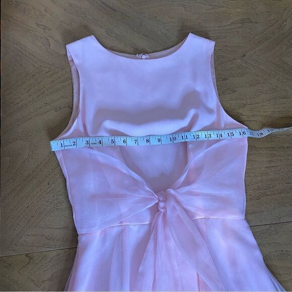 Vintage Geary Roark Pink Mini Cocktail Dress with Organza overlay Size 8 - Picture 8 of 10
